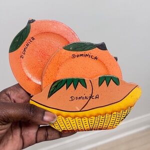 Dominica Orange and Yellow Decorative Coasters